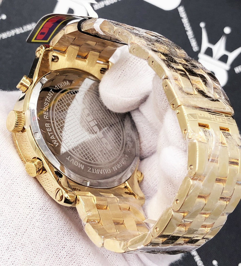 Gold 5 Time Zone .25 Carat Diamond Hip Hop Watch JoJino HipHopBling