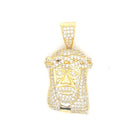 Gold .925 Sterling Silver Mini Jesus Piece VVS CZ Bling Pendant Yellow Gold HipHopBling
