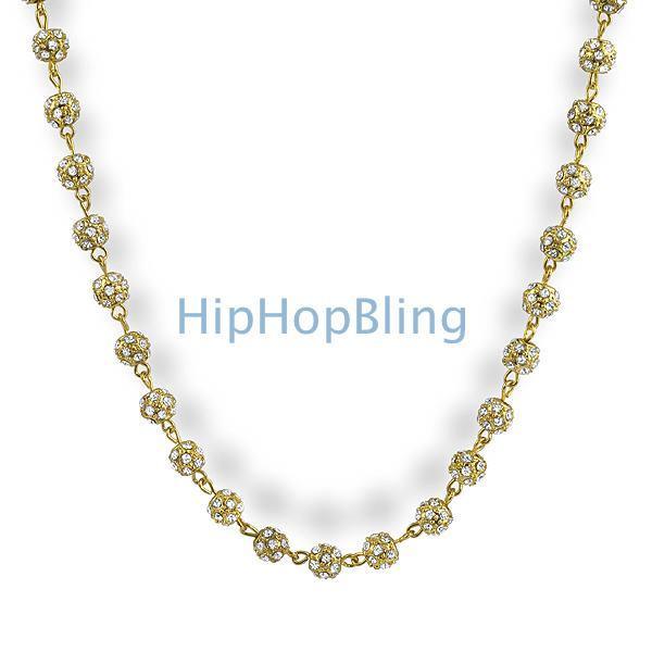 Gold Beads Bling Bling Chain 1000 Stones!! HipHopBling