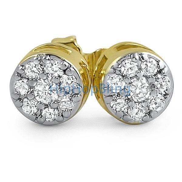 Gold Cluster CZ Bling Bling Earrings HipHopBling