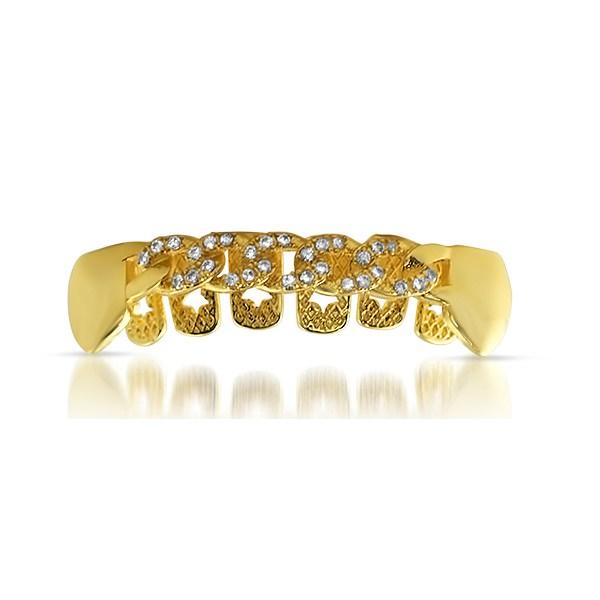 Gold Cuban Grillz CZ Bling Bling Bottom Teeth HipHopBling