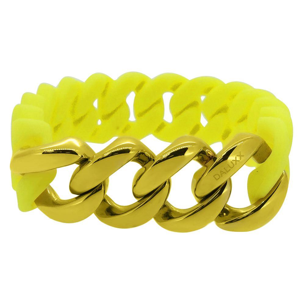 Gold Cuban Yellow Rubber Bracelet HipHopBling