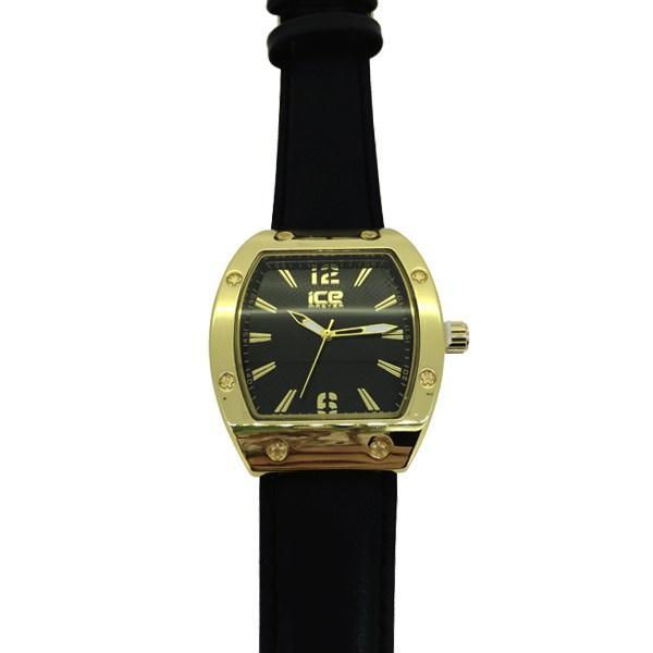 Gold Designer Fashion Watch with Black Strap HipHopBling