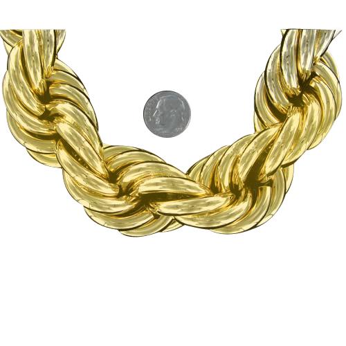 Gold Dookie Rope Chain Hip Hop 80's Style Necklace 30MM 24" HipHopBling