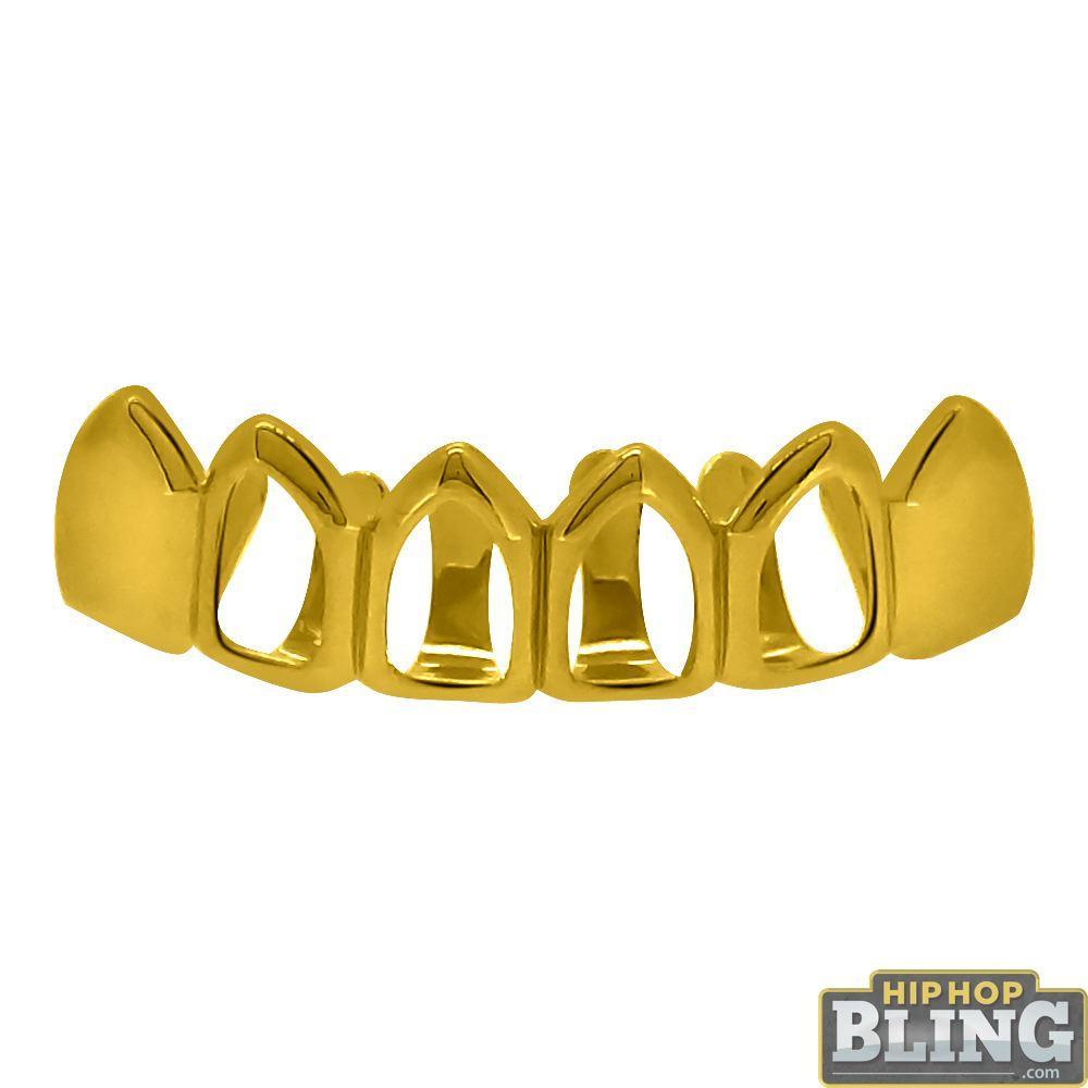 Gold Grillz 4 Outline Bottom Teeth HipHopBling