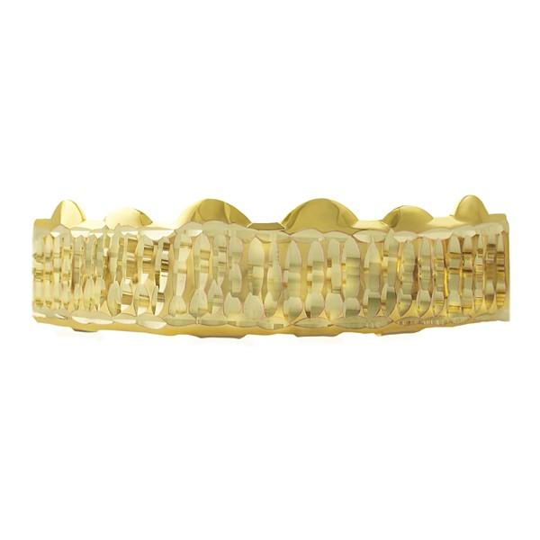 Gold Grillz Bar Diamond Cut Top HipHopBling