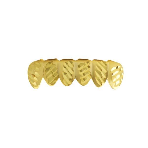 Gold Grillz Diagonal Cut Teeth Bottom HipHopBling