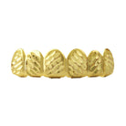 Gold Grillz Diagonal Diamond Cut Top HipHopBling