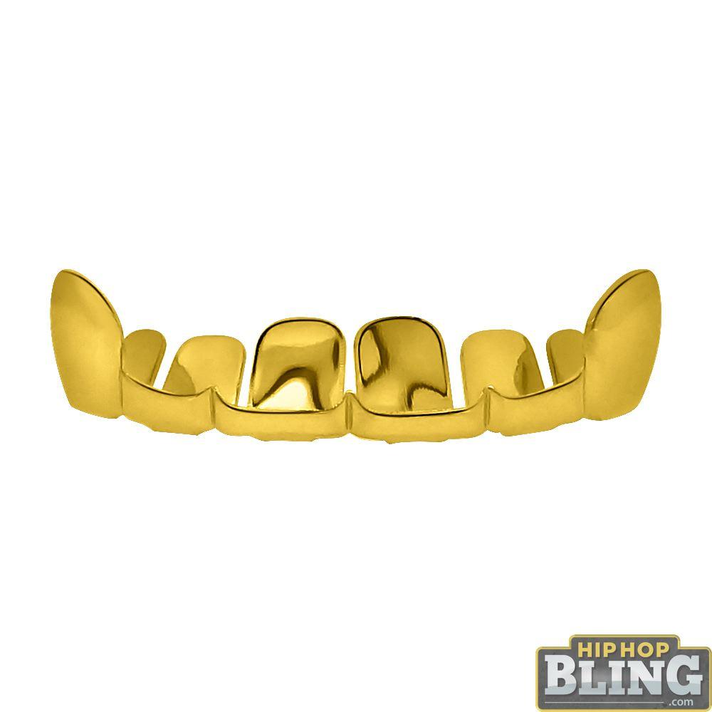 Gold Grillz Half Open Top Teeth HipHopBling