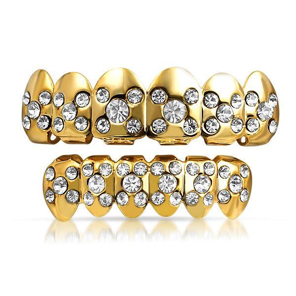 Gold Grillz Set X Ice Top Bottom HipHopBling