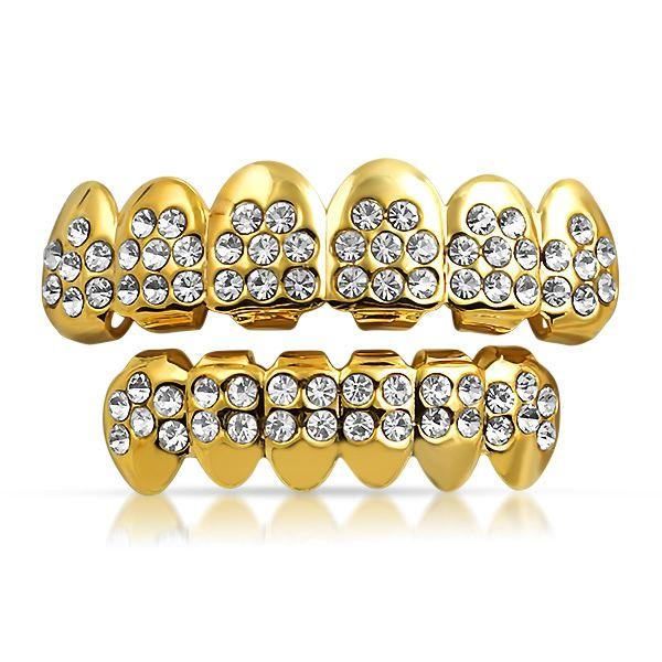 Gold Grillz Starburst Bling Bling Teeth Set HipHopBling