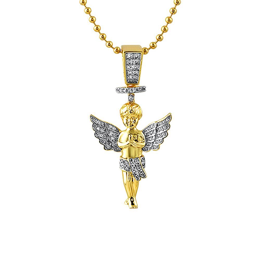 Gold Halo Angel Micro Hip Hop Pendant HipHopBling