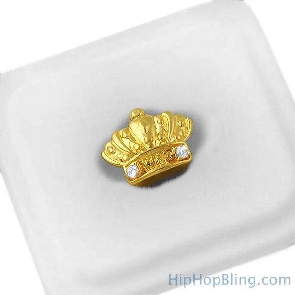 Gold King Crown Cap Tooth Grillz HipHopBling