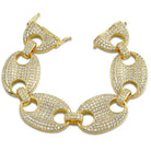 Gold Marine 24MM Link CZ Bling Bling Bracelet HipHopBling