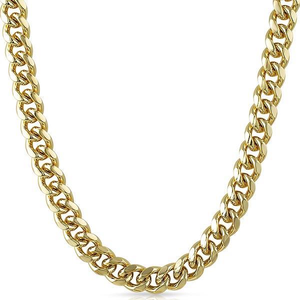 12mm-22mm Hip Hop Miami Cuban Link Chain Real Gold Plated Full 5A Zircon Jewelry, Adult Unisex, Size: 12 mm
