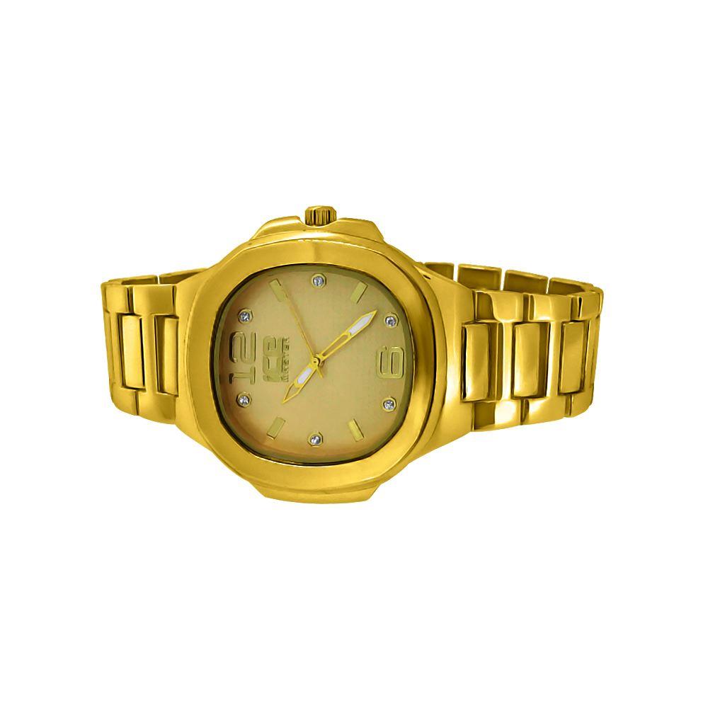 Gold Modern Fashion Metal Band Watch HipHopBling