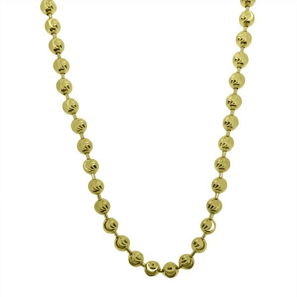 Gold Moon Cut Chain 3MM .925 Sterling Silver 30 Inches HipHopBling