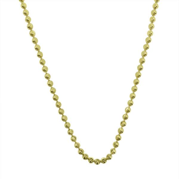 Gold Moon Cut Chain .925 Sterling Silver 2MM 18" HipHopBling