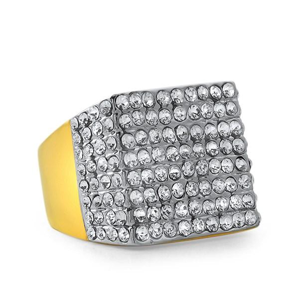 Gold Pimp Stainless Steel Bling Bling Ring 11 HipHopBling