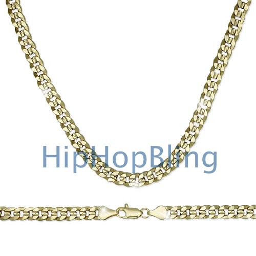 Gold Plated Cuban Chain 8mm Wide 20 Inch HipHopBling