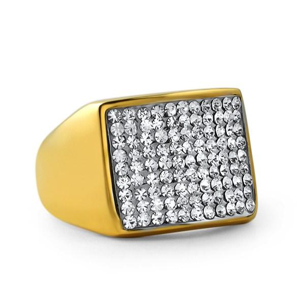 Gold Players Ring Stainless Steel Bling 12 HipHopBling