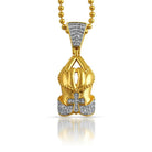 Gold Prayer Hands Cross CZ Polished Bling Pendant HipHopBling