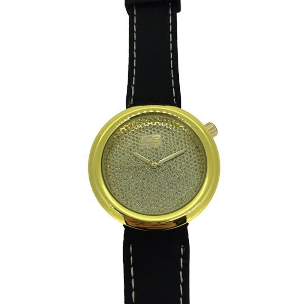 Gold Round Polished Bezel Hip Hop Watch HipHopBling