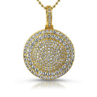 Gold Saturn Iced Out Medallion Bling Bling Pendant HipHopBling