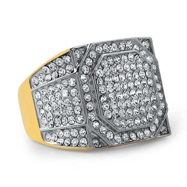 Gold Stainless Steel Emperor Bling Bling Ring (7) 12 HipHopBling