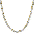 Gold Steel 1 Row 4MM CZ Tennis Chain 16" HipHopBling