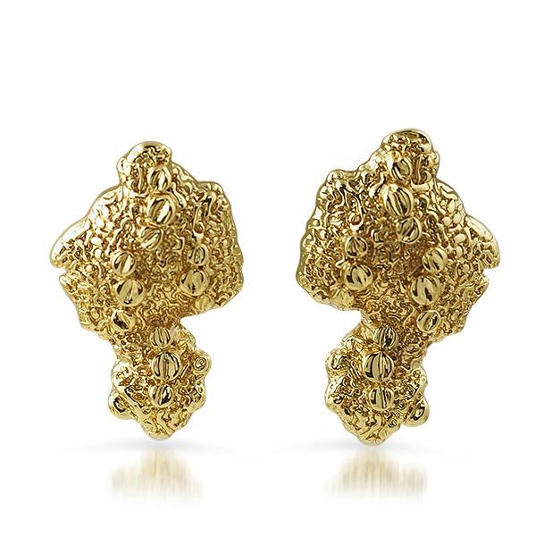 Golden Nugget Gold Rush Earrings HipHopBling
