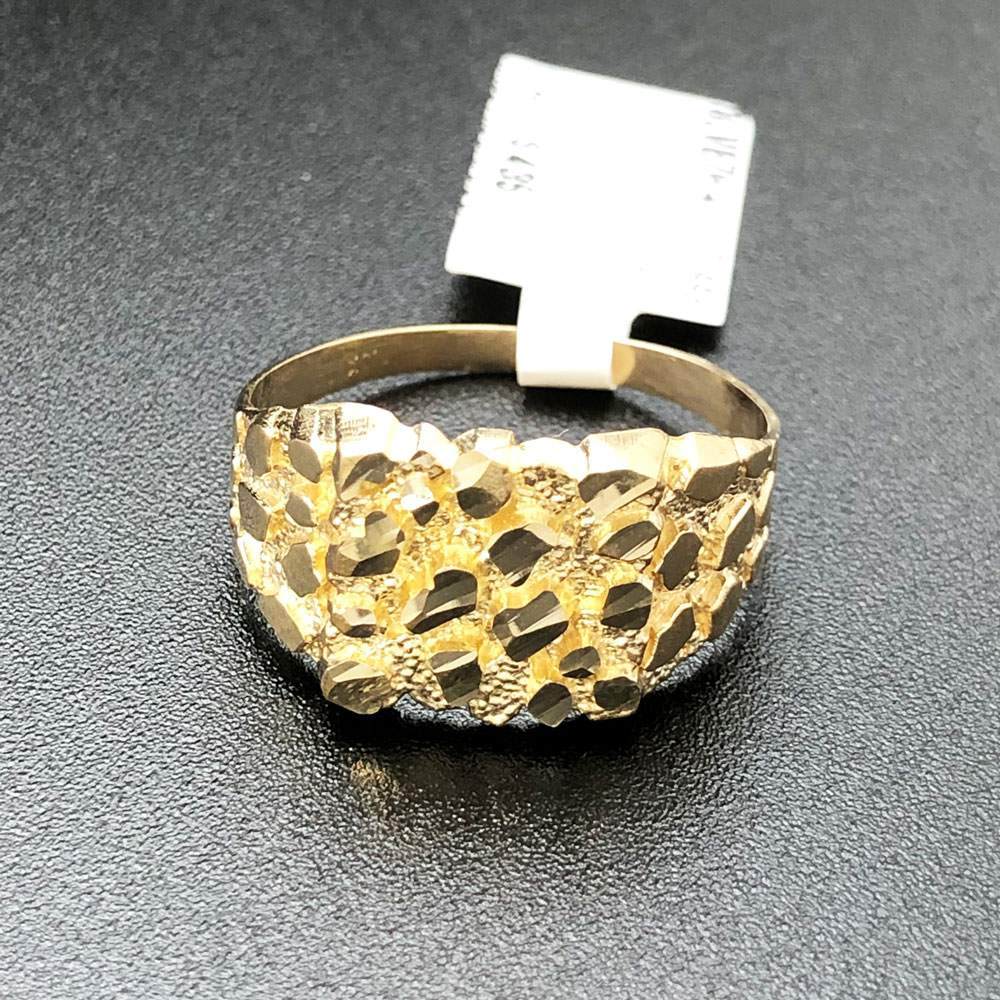 Golden Nugget Medium 10K Yellow Gold Ring HipHopBling