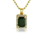 Green Gem .925 Silver Hip Hop Pendant HipHopBling