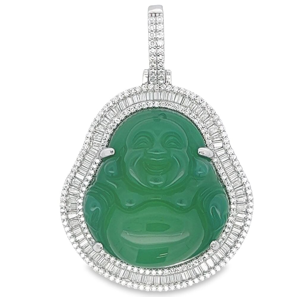 Green 'Jade' Baguette VVS Moissanite Pendant 2.33cttw .925 Sterling Silver HipHopBling