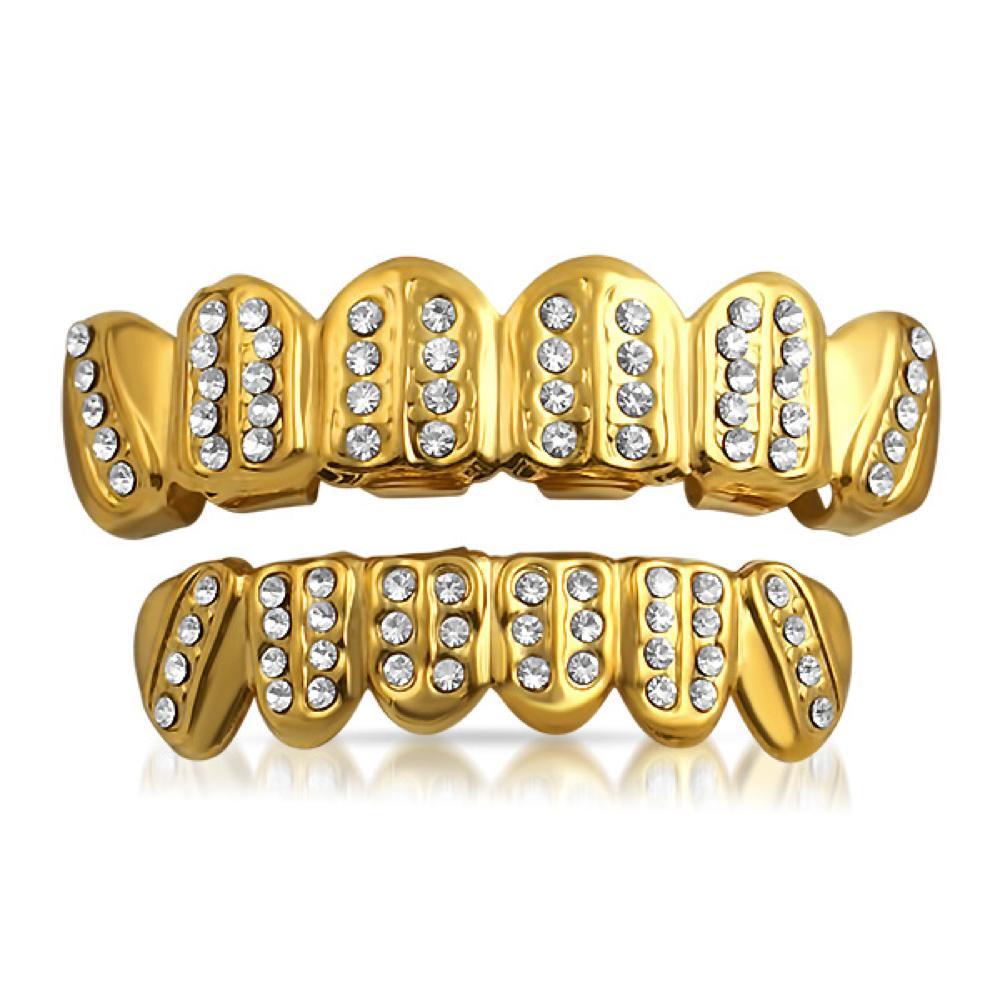 Grillz Gold Ice Bars Set HipHopBling