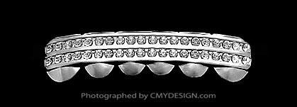 Grillz Iced Out Silver Tone Teeth Grills Hip Hop Bling BOTTOM HipHopBling