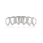 Grillz Silver 6 Tooth Outline Bottom Teeth HipHopBling
