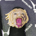 Half Man Half Beast Iced Out Hip Hop Ring Yellow Gold 7 HipHopBling