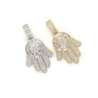 Hamsa Baguette 2.88cttw Diamond Pendant 10K Gold 10K Yellow Gold HipHopBling