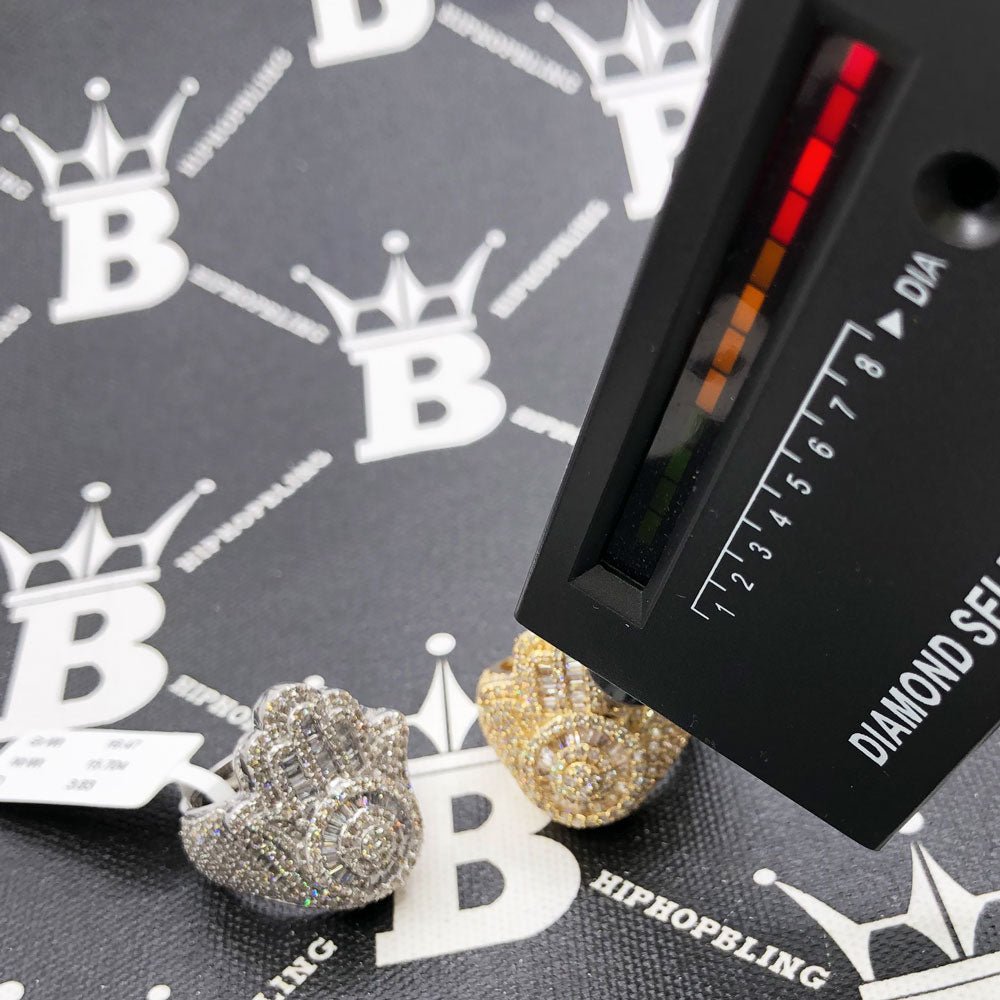 Hamsa Baguette Diamond Ring 3.90cttw 10K Gold 10K Yellow Gold HipHopBling