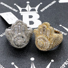 Hamsa Baguette Diamond Ring 3.90cttw 10K Gold 10K Yellow Gold HipHopBling