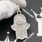 Hamsa Baguette VVS Moissanite Pendant 4.34cttw .925 Sterling Silver HipHopBling