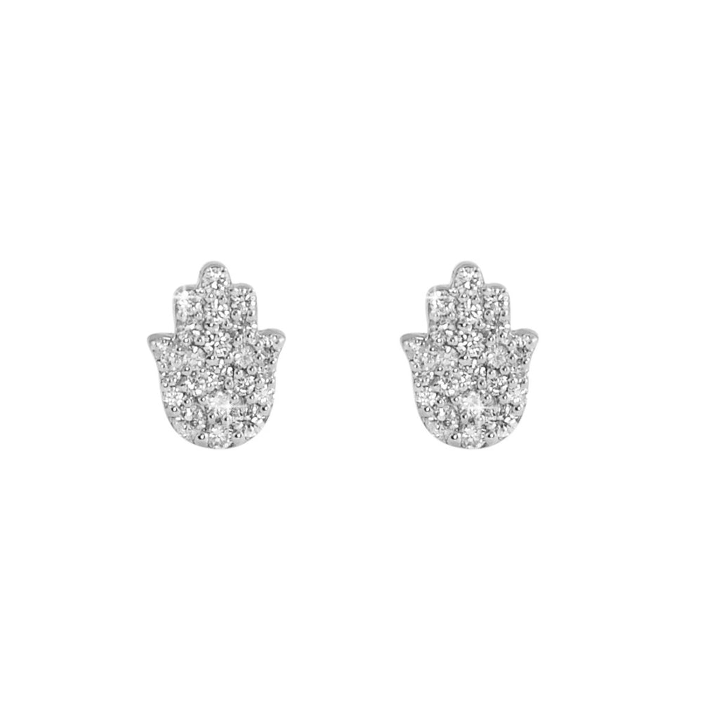 Hamsa Diamond Earrings .39cttw 10K Yellow Gold HipHopBling