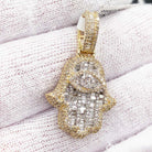 Hamsa Diamond Pendant 1.33cttw 10K Yellow Gold HipHopBling