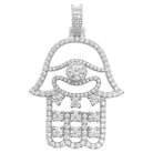 Hamsa Outline 2.88 Carat VVS Moissanite Pendant .925 Sterling Silver HipHopBling