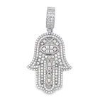 Hamsa SOLID BACK 2.15 Carat VVS Moissanite Pendant .925 Sterling Silver HipHopBling