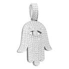 Hamsa VVS Moissanite Pendant .925 Sterling Silver HipHopBling