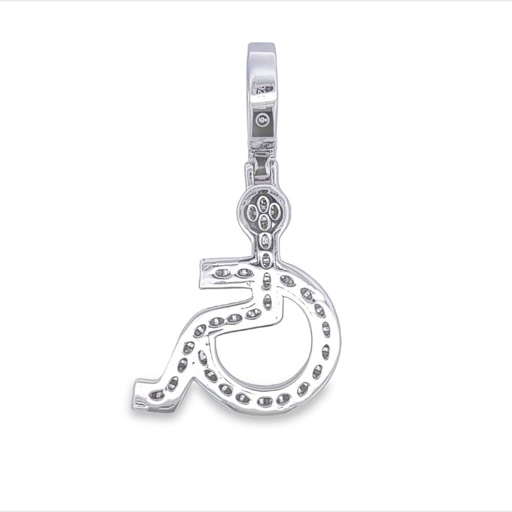 Handicap Baguette VVS Moissanite Pendant 1.89cttw .925 Sterling Silver HipHopBling