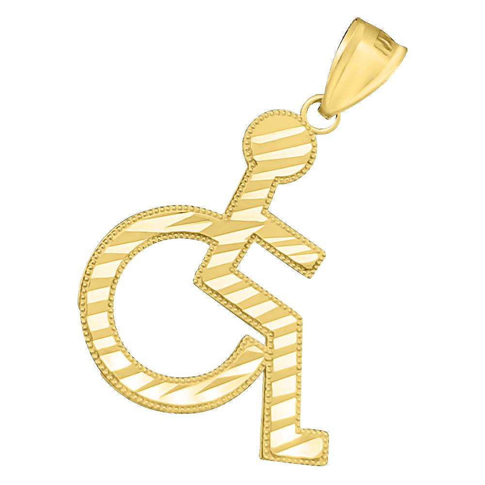 Handicap DC 10K Yellow Gold Pendant HipHopBling