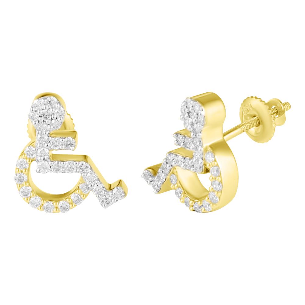 Handicap Diamond Earrings .41cttw 10K Yellow Gold HipHopBling